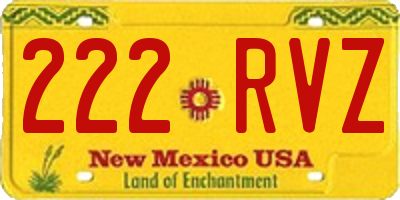 NM license plate 222RVZ