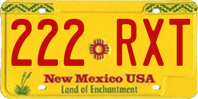 NM license plate 222RXT