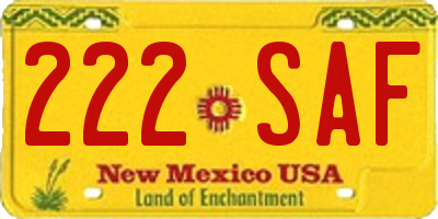 NM license plate 222SAF