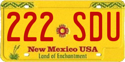 NM license plate 222SDU
