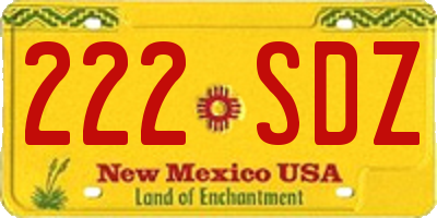 NM license plate 222SDZ