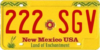 NM license plate 222SGV
