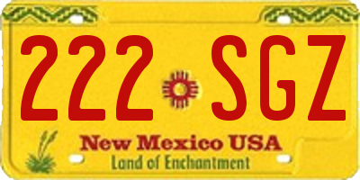 NM license plate 222SGZ