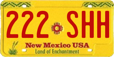 NM license plate 222SHH