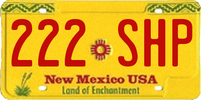 NM license plate 222SHP