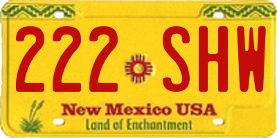 NM license plate 222SHW