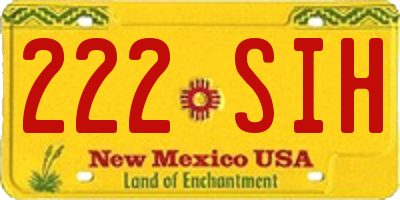NM license plate 222SIH