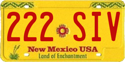 NM license plate 222SIV