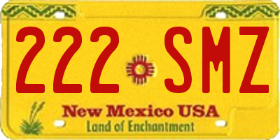 NM license plate 222SMZ