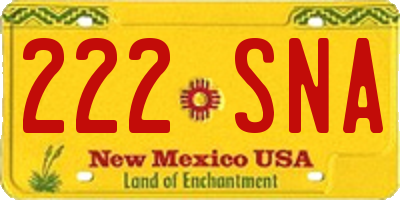 NM license plate 222SNA