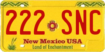 NM license plate 222SNC
