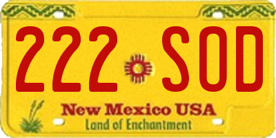 NM license plate 222SOD