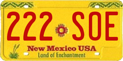 NM license plate 222SOE