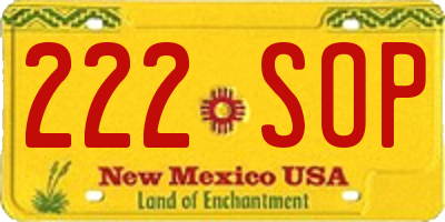 NM license plate 222SOP