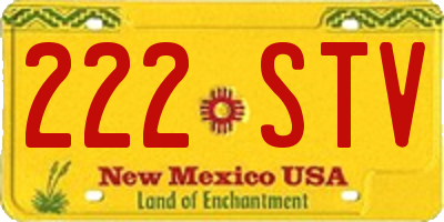 NM license plate 222STV