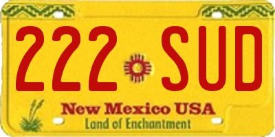 NM license plate 222SUD