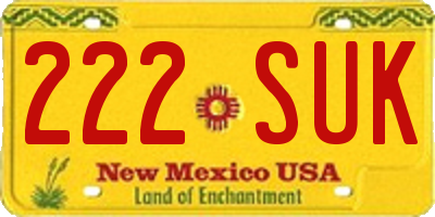 NM license plate 222SUK