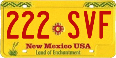 NM license plate 222SVF