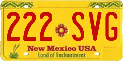 NM license plate 222SVG