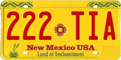 NM license plate 222TIA