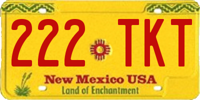 NM license plate 222TKT