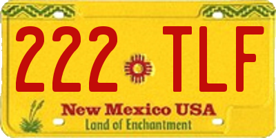 NM license plate 222TLF