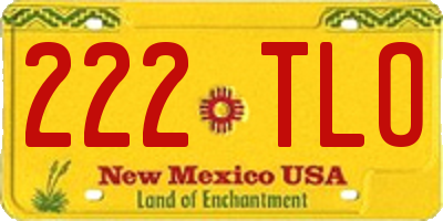 NM license plate 222TLO