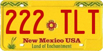 NM license plate 222TLT