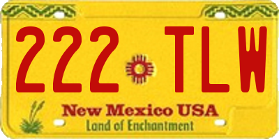 NM license plate 222TLW