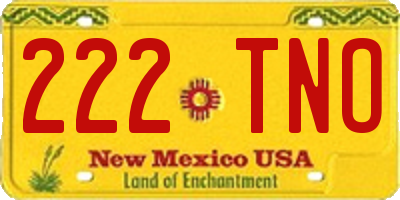 NM license plate 222TNO