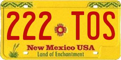 NM license plate 222TOS