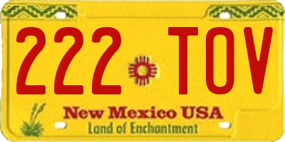 NM license plate 222TOV