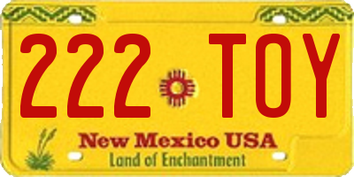 NM license plate 222TOY