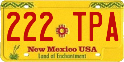 NM license plate 222TPA