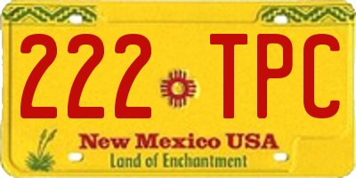 NM license plate 222TPC