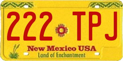 NM license plate 222TPJ