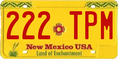 NM license plate 222TPM