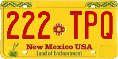 NM license plate 222TPQ