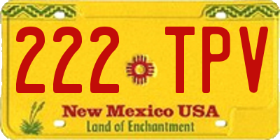 NM license plate 222TPV