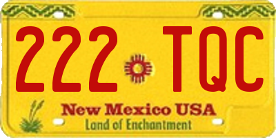 NM license plate 222TQC