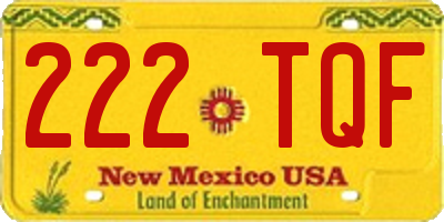 NM license plate 222TQF