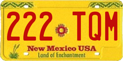 NM license plate 222TQM