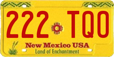 NM license plate 222TQO