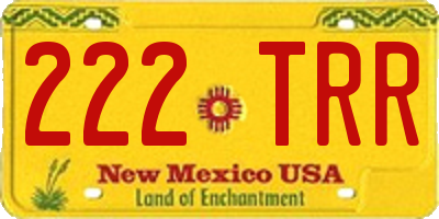 NM license plate 222TRR