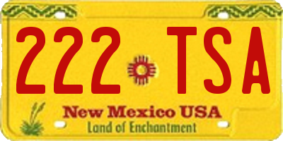 NM license plate 222TSA