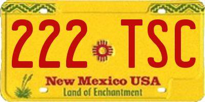 NM license plate 222TSC