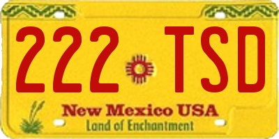 NM license plate 222TSD
