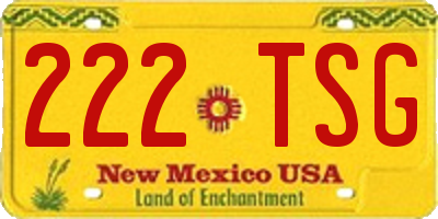 NM license plate 222TSG