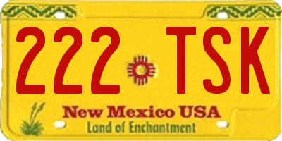 NM license plate 222TSK