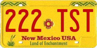 NM license plate 222TST